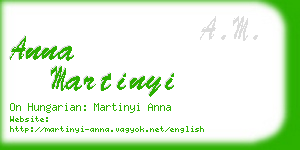 anna martinyi business card